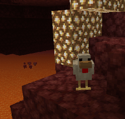 native nether chicken vibing next to a cliff